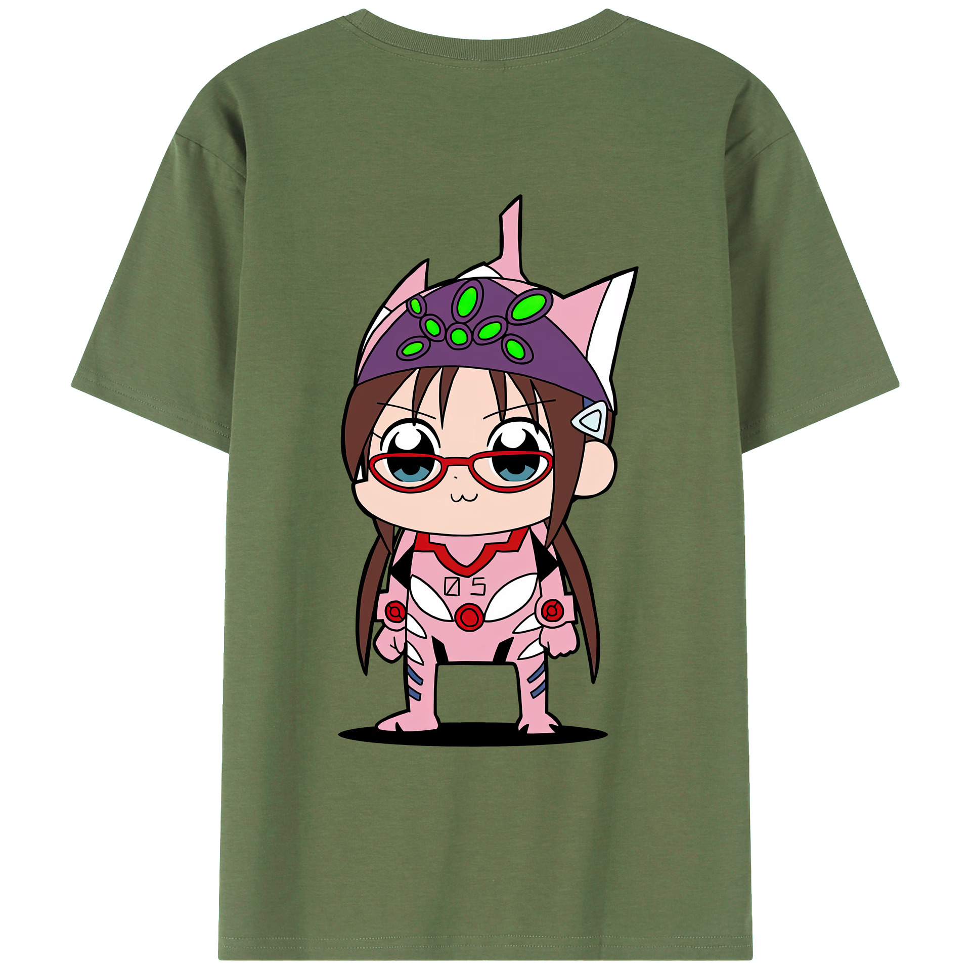 （画像用） EVA 新世紀エヴァンゲリオン 綿100％ メンズ半袖Tシャツ（バックプリント） 通気性